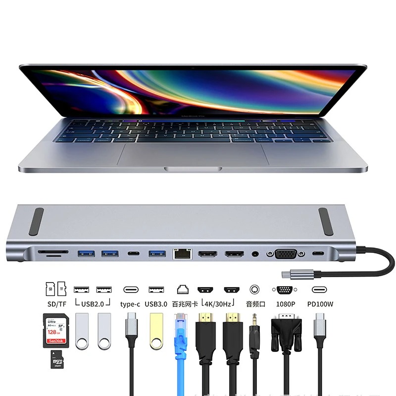 USB C 3.0 HUB Type C to Multi  - 4 Hdmi Multi Monitor Video Card 4K 评论和价格